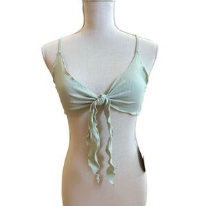 NWT Dolls Kill Horoscopez Tie Front Design Lettuce Cut Edge Bralette Size Small
